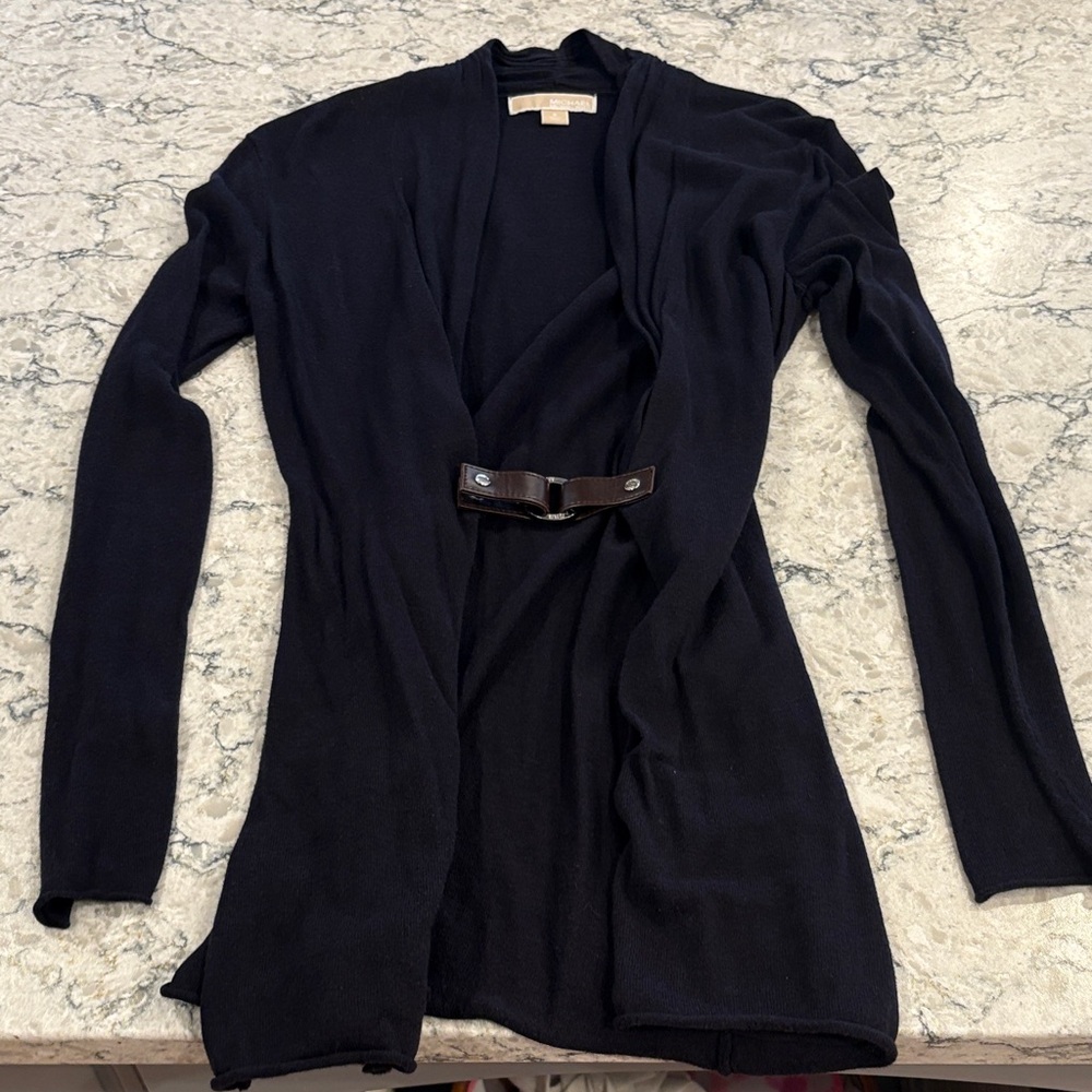 Michael Kors Black Open-Front Cardigan